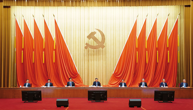 2021年2月20日，黨史學(xué)習(xí)教育動(dòng)員大會(huì)在北京召開(kāi)。中共中央總書(shū)記、國(guó)家主席、中央軍委主席習(xí)近平出席會(huì)議并發(fā)表重要講話。 新華社記者 翟健嵐/攝